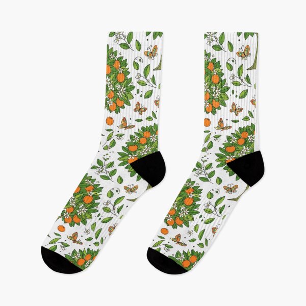 Item preview, Orange Grove Trees and Butterflies Seamless Pattern designed and sold by Owcomm.