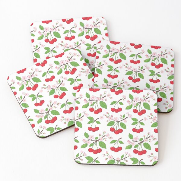 Item preview, Sweet Red Cherry Fruit And Blossom Pattern designed and sold by Owcomm.