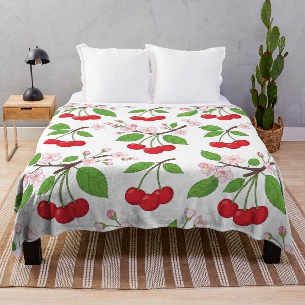 Item preview, Sweet Red Cherry Fruit And Blossom Pattern designed and sold by Owcomm.