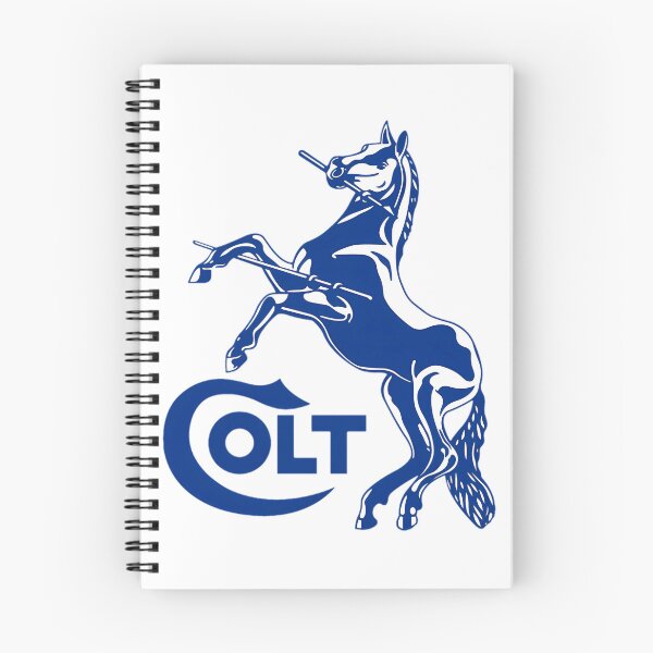 Item preview, Blue Rampant Horse White Silhouette Firearms Brand designed and sold by PenseeGareau.