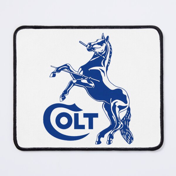 Item preview, Blue Rampant Horse White Silhouette Firearms Brand designed and sold by PenseeGareau.