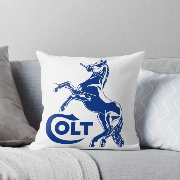 Item preview, Blue Rampant Horse White Silhouette Firearms Brand designed and sold by PenseeGareau.