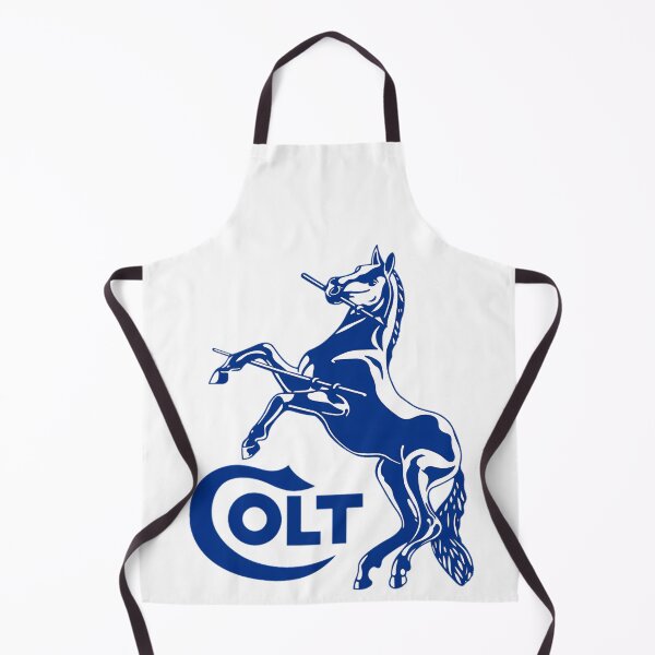 Item preview, Blue Rampant Horse White Silhouette Firearms Brand designed and sold by PenseeGareau.