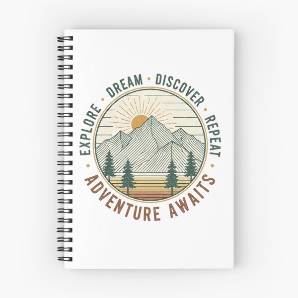 Item preview, Adventure Awaits Explore Dream Discover Vintage Mountain Line Art Badge designed and sold by cannsuh.