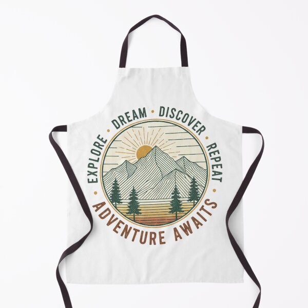 Item preview, Adventure Awaits Explore Dream Discover Vintage Mountain Line Art Badge designed and sold by cannsuh.