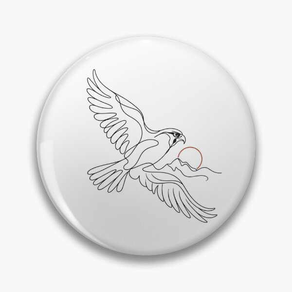 Item preview, Minimal Peregrine Falcon Line Art – Birdwatching designed and sold by fotoNoz.