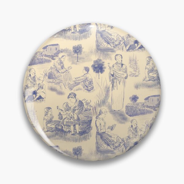 Item preview, Modern Motherhood Toile de Jouy in Periwinkle and Cream designed and sold by The Flying Bunny Studio.
