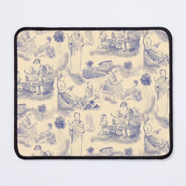 Item preview, Modern Motherhood Toile de Jouy in Periwinkle and Cream designed and sold by The Flying Bunny Studio.