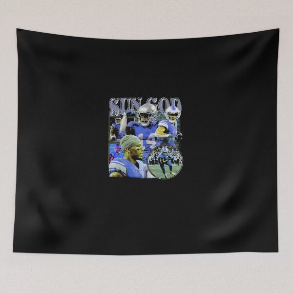 Item preview, Football Wide Receiver Sun God Blue Jersey Collage designed and sold by ArletteMercuf.