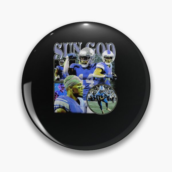 Item preview, Football Wide Receiver Sun God Blue Jersey Collage designed and sold by ArletteMercuf.