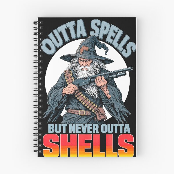 Item preview, Outta Spells But Never Outta Shells - Fantasy Wizard Shotgun Gamer Art designed and sold by Overlord Kingdom.