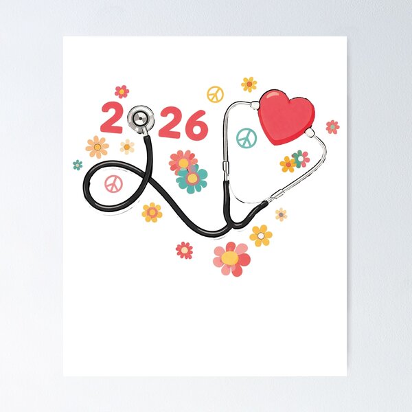 Item preview, Groovy Nurse 2026 Stethoscope Flower Graduation 70s Art designed and sold by VISIONSTURME.