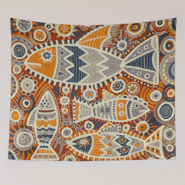 Item preview, Ornamental Art Fish in Rust, Orange and Charcoal designed and sold by Fani*.
