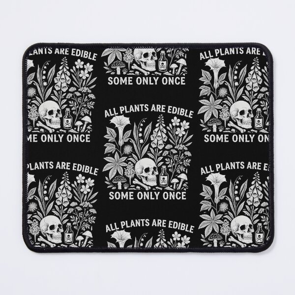 Item preview, All Plants Are Edible | Poisonous Garden Skull Gothic Graphics designed and sold by PrintSpire Studios.