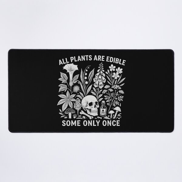 Item preview, All Plants Are Edible | Poisonous Garden Skull Gothic Graphics designed and sold by PrintSpire Studios.