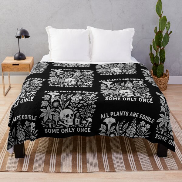 Item preview, All Plants Are Edible | Poisonous Garden Skull Gothic Graphics designed and sold by PrintSpire Studios.