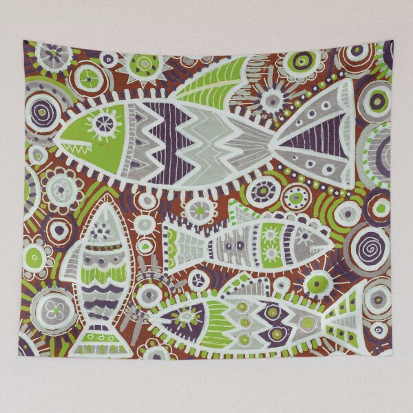 Item preview, Ornamental Fish in Rust and Lime Green designed and sold by Fani*.
