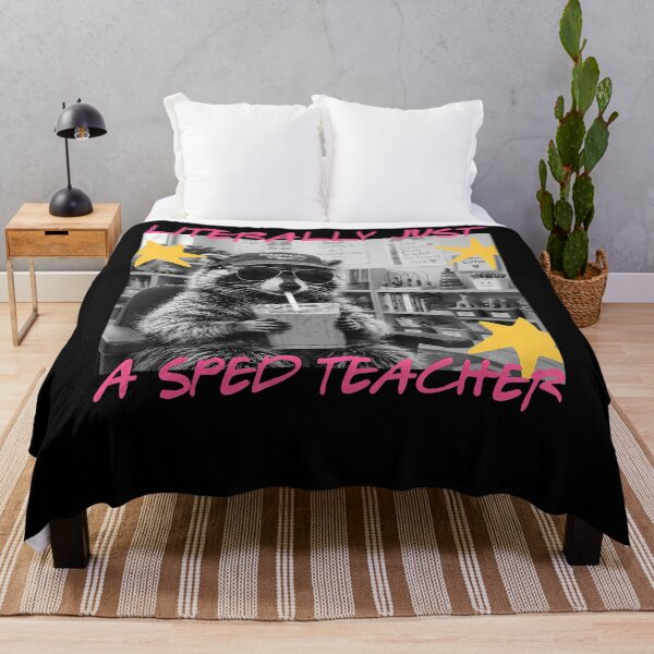 Item preview, Literally Just A Sped Teacher Funny Raccoon Meme designed and sold by Alzasshop.