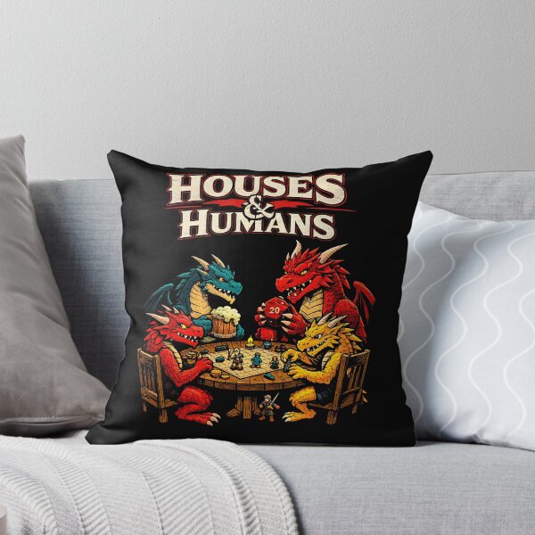 Item preview, Houses and Humans - Dragons Playing Tabletop RPG Parody Retro Art designed and sold by Overlord Kingdom.
