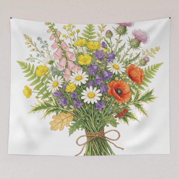 Item preview, Wildflower Bouquet Botanical Illustration Garden Lover Graph designed and sold by VISIONSTURME.
