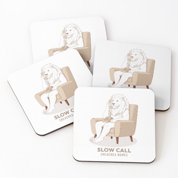 Item preview, White Lion Calling on Landline Phone Vintage Aesthetic designed and sold by COZY VINTAGE animal.