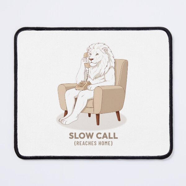Item preview, White Lion Calling on Landline Phone Vintage Aesthetic designed and sold by COZY VINTAGE animal.