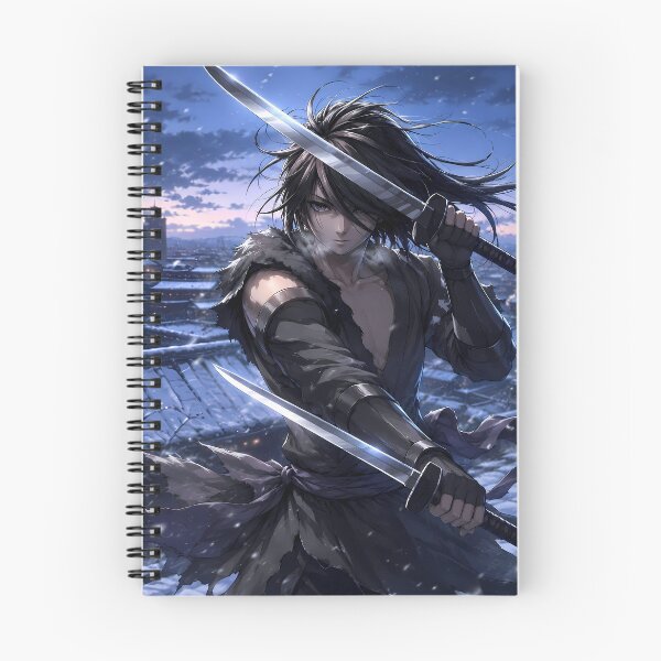 Item preview, Hyakkimaru Dororo Winter Guardian Above a Snow Covered Town designed and sold by SolenneAzur.