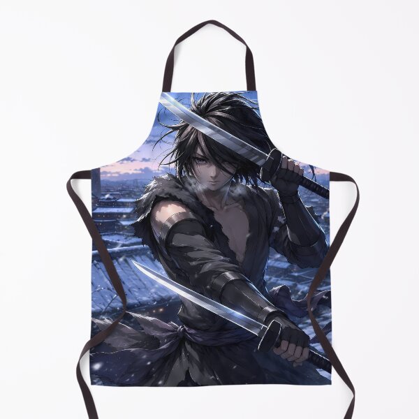Item preview, Hyakkimaru Dororo Winter Guardian Above a Snow Covered Town designed and sold by SolenneAzur.