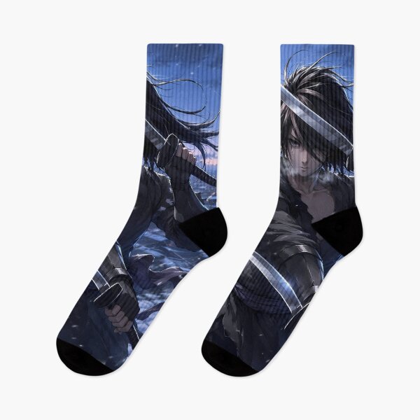Item preview, Hyakkimaru Dororo Winter Guardian Above a Snow Covered Town designed and sold by SolenneAzur.