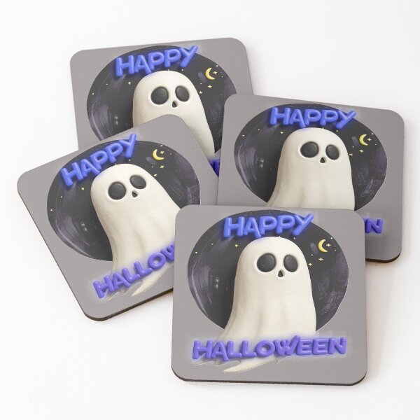Item preview, happy halloween ghost C colorful typographic ghost design designed and sold by SmashingDeals.