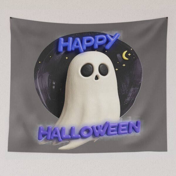 Item preview, happy halloween ghost C colorful typographic ghost design designed and sold by SmashingDeals.