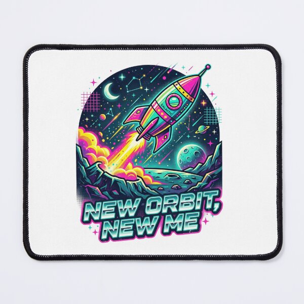 Item preview, New Orbit New Me - Retro Neon Space Rocket Art designed and sold by Sanan Israyilli.
