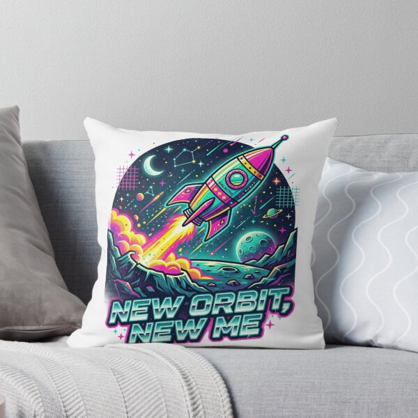 Item preview, New Orbit New Me - Retro Neon Space Rocket Art designed and sold by Sanan Israyilli.