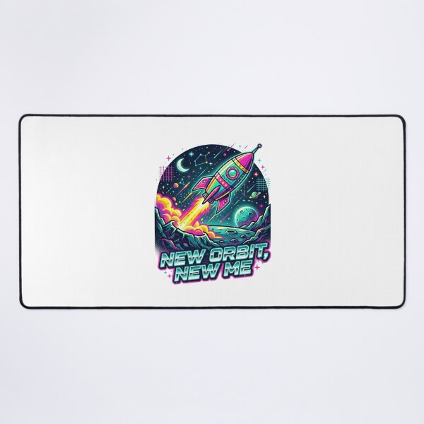 Item preview, New Orbit New Me - Retro Neon Space Rocket Art designed and sold by Sanan Israyilli.