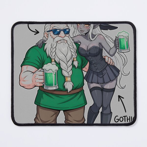 Item preview, Gigachad Dwarf and Gothic Witch GF – DND Fantasy Meme Graphic Tee designed and sold by Overlord Kingdom.