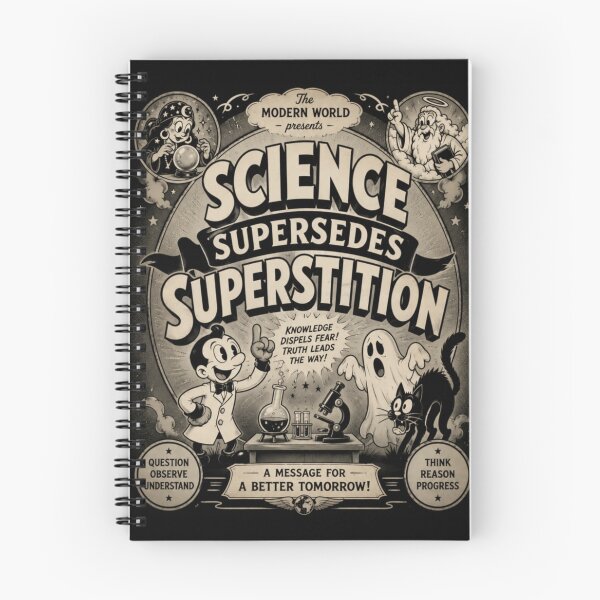 Item preview, science supersedes superstition vintage 1930s cartoon skepticism designed and sold by Detinpenlea55.