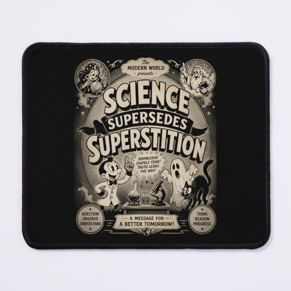 Item preview, science supersedes superstition vintage 1930s cartoon skepticism designed and sold by Detinpenlea55.