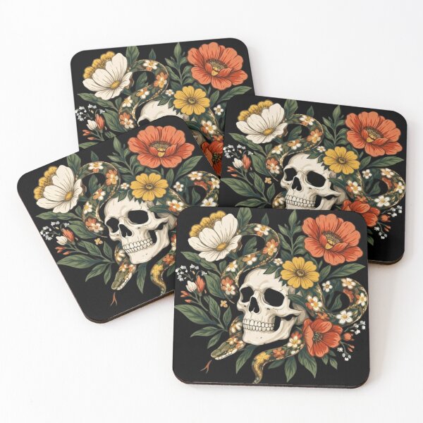 Item preview, Floral Snake Skull Gothic Garden designed and sold by haitrieuic96.