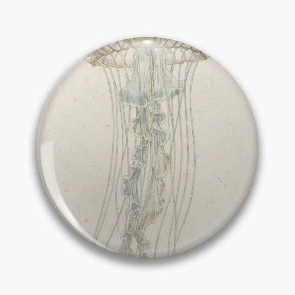Item preview, Vintage Jellyfish Marine Specimen Plate in Gold designed and sold by PictorialWhimsy.