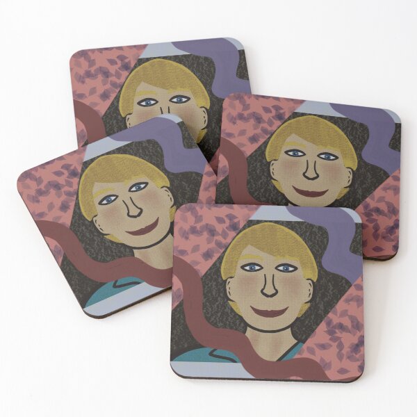 Item preview, Blonde Man Waves & Leaves / Retrato Hombre Rubio con Hojas de Otoño designed and sold by Veroverove.