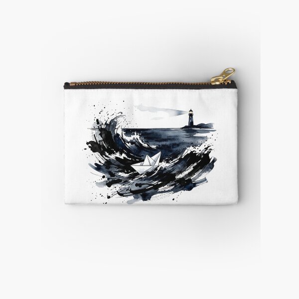 Item preview, Hope in the Storm - Watercolor Paper Boat and Lighthouse Art designed and sold by Sanan Israyilli.