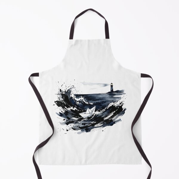 Item preview, Hope in the Storm - Watercolor Paper Boat and Lighthouse Art designed and sold by Sanan Israyilli.