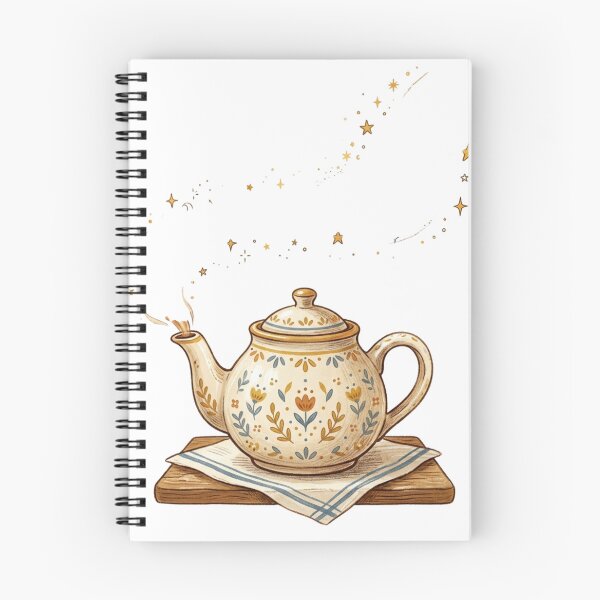 Item preview, Magic In Every Brew - Vintage Folk Art Teapot and Stars designed and sold by Sanan Israyilli.