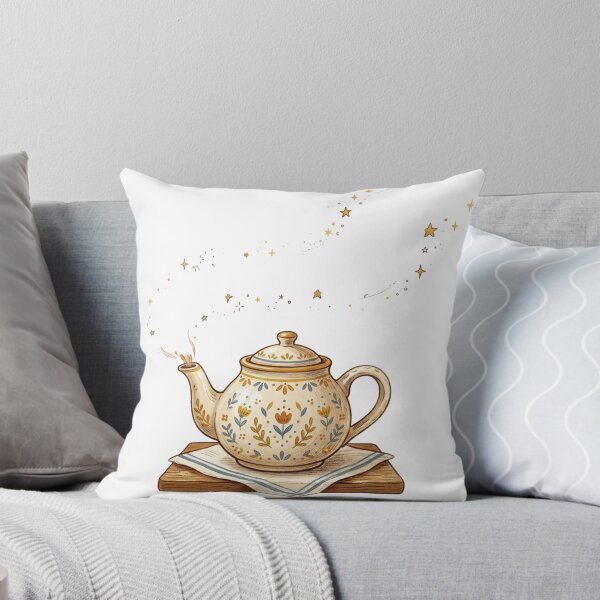 Item preview, Magic In Every Brew - Vintage Folk Art Teapot and Stars designed and sold by Sanan Israyilli.