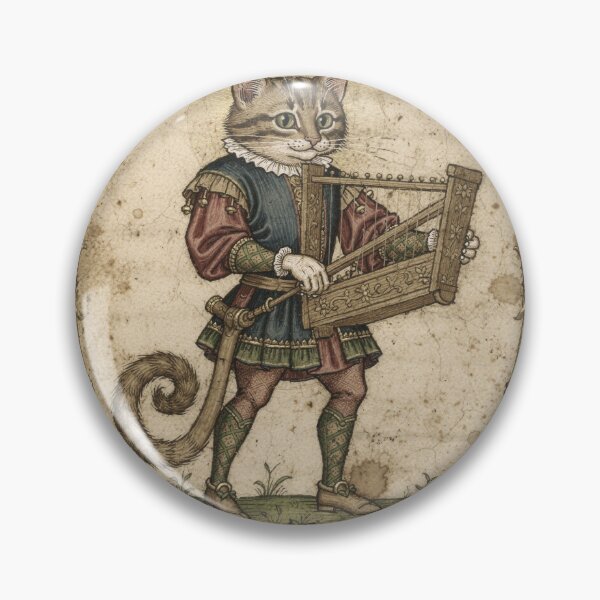 Item preview, Medieval Cat with a Hurdy-Gurdy designed and sold by PictorialWhimsy.