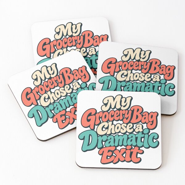 Item preview, Grocery Bag Dramatic Exit Funny Retro Lettering designed and sold by Bikivuno.