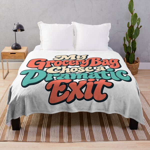 Item preview, Grocery Bag Dramatic Exit Funny Retro Lettering designed and sold by Bikivuno.