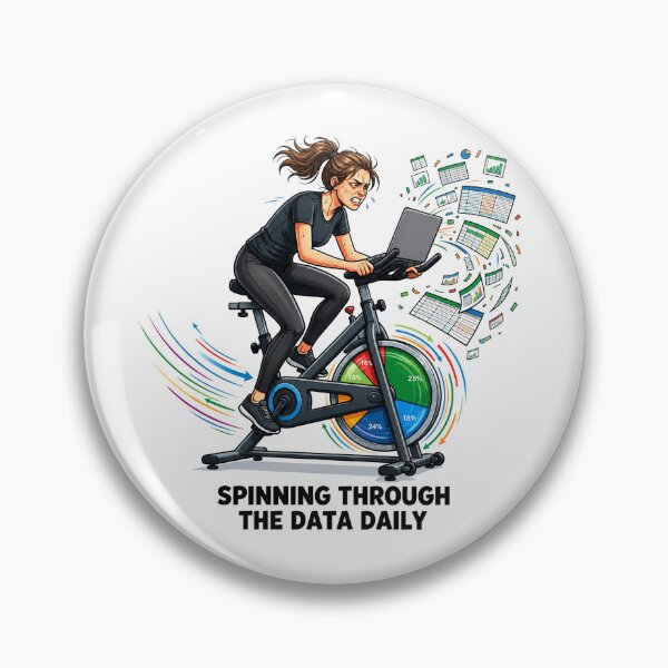 Item preview, Spinning Through The Data Daily | Funny Excel Accountant Cycling Gym. designed and sold by spreadsheetcafe.