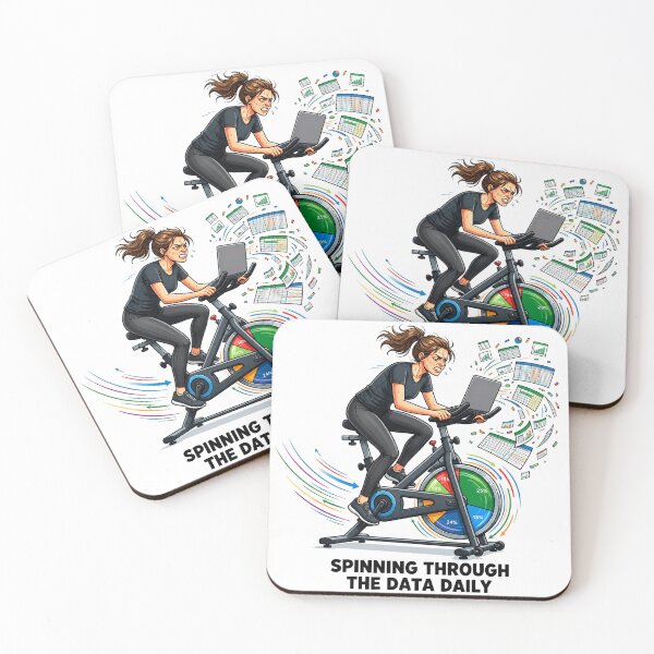 Item preview, Spinning Through The Data Daily | Funny Excel Accountant Cycling Gym. designed and sold by spreadsheetcafe.