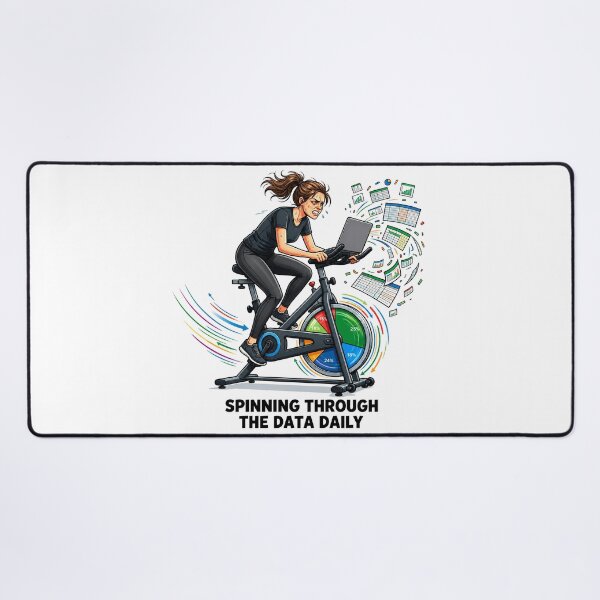 Item preview, Spinning Through The Data Daily | Funny Excel Accountant Cycling Gym. designed and sold by spreadsheetcafe.